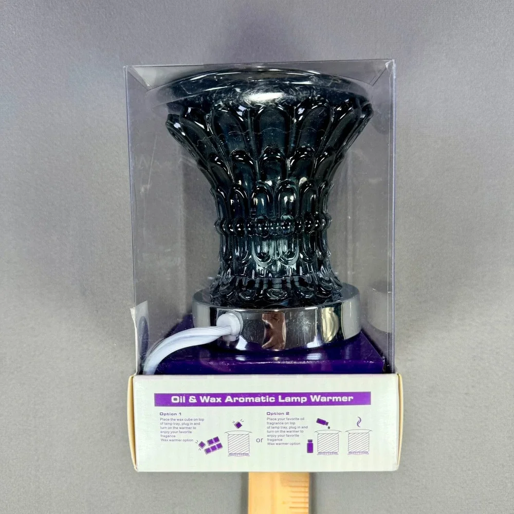 Aromar Spa Blue Purple Glass Touch Lamp Warmer Electric Wax Melt Home Fragrance